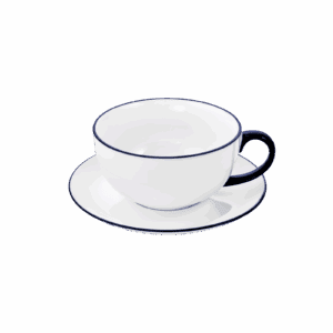 Filiżanka porcelanowa Kusmi Tea z niebieską obwódką